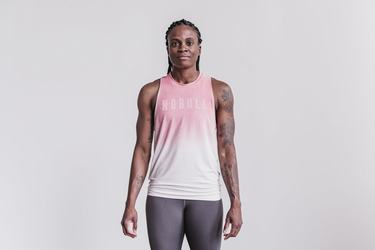 Nobull High-Neck Women's Tank Tops Pink | Australia (DZ4071)